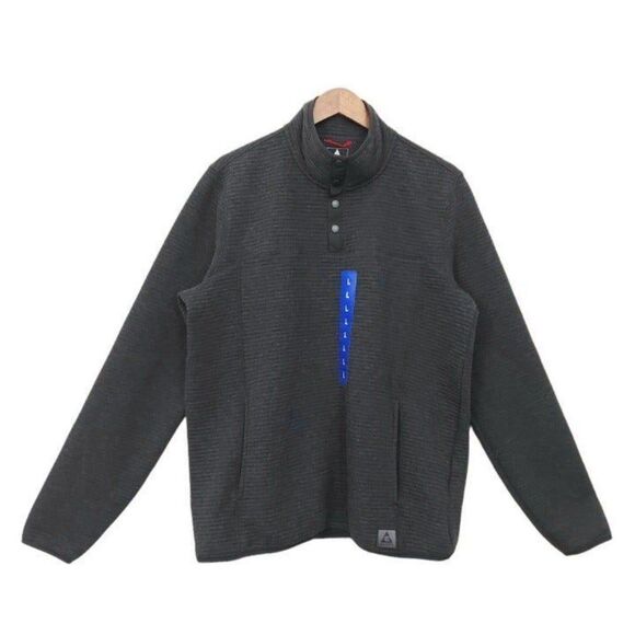 Gerry  Sweater Mens Large Black Pullover1/4 Snap Long Sleeve High Neck Outdoor - Picture 1 of 9